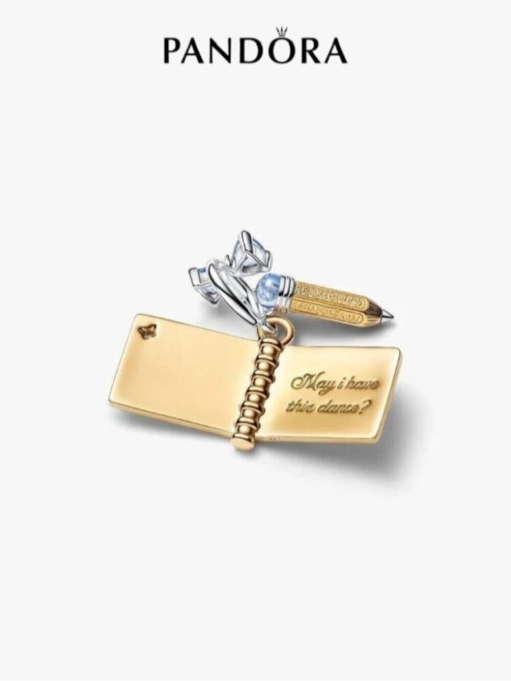Pandora Bridgerton Dance Card & Pencil Dangle Charm - Picture 4 of 7